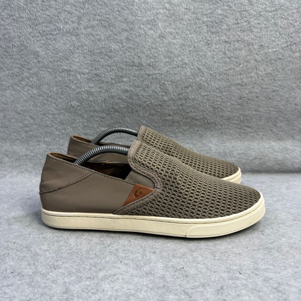 Olukai Womens Shoes Size 7 Pehuea Grey Slip On Low Top Comfort Casual Sneakers - Picture 4 of 10